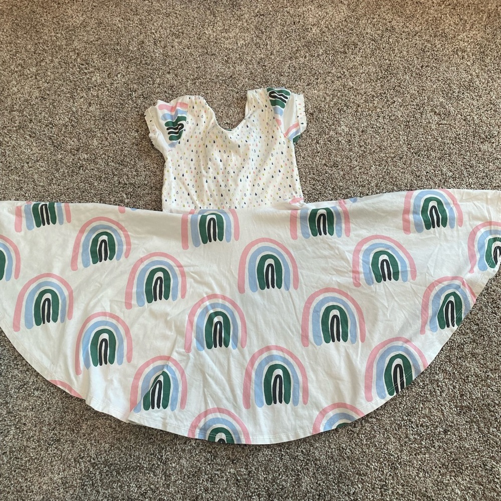 Girls Size 6 Bow-Back Rainbow Dress